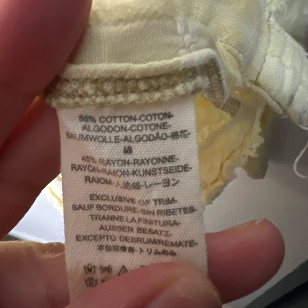 Free People Butter Yellow Checked Windowpane Button-Down Shirt Beach - Picture 4 of 5